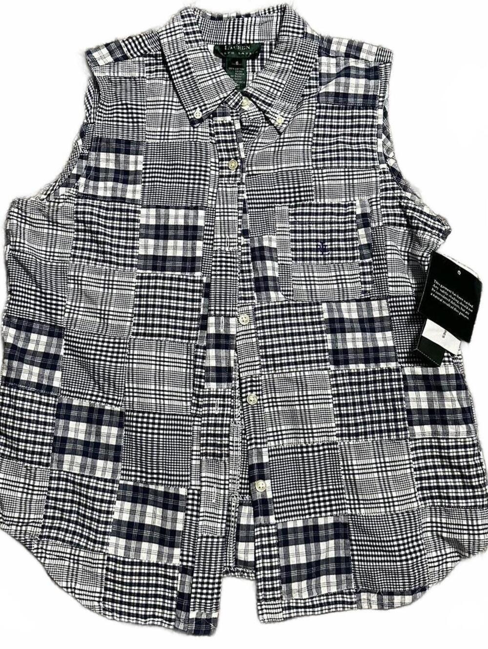 Ralph Lauren NWT Cotton Boho Minimalist Button Up Tank Size 8